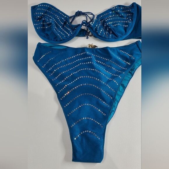 Oséree Gem Balconette Bikini Blue Women’s Swimwear NWT Size XL - Picture 5 of 9